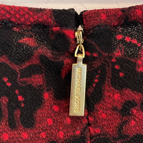 NWOT MICHAEL KORS RED & BLACK FLORAL MIDI SHEATH DRESS - SIZE XL - Picture 4 of 16